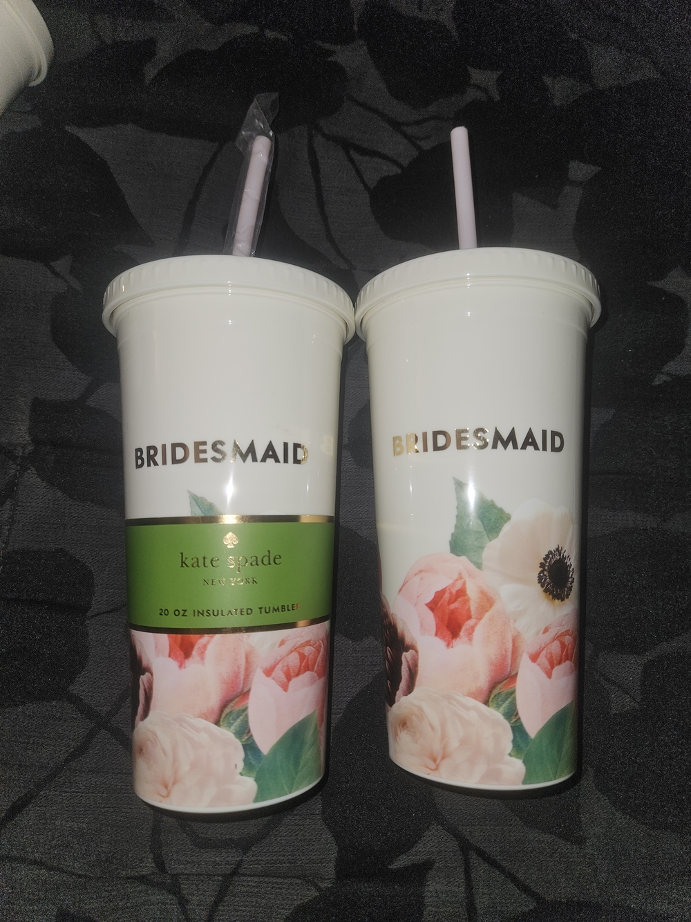 kate spade Bridesmaid Floral Insulated Tumbler - Pink & Green